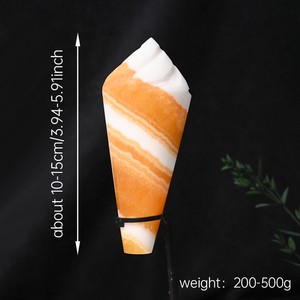 Nouveau produit : Sculpture de crème glacée en pierre précieuse naturelle, calcite jaune, pour la décoration - Product Image 5