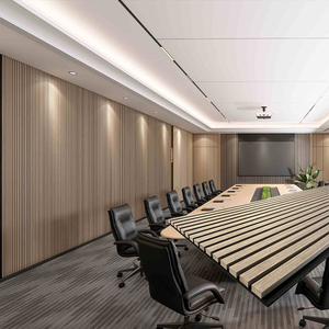 Panel Acústico Insonorizante de Madera de Nogal con Diseño Ranurado para Pared Interior de <span class=keywords><strong>Bar</strong></span>, MOQ Bajo y Entrega Rápida - Product Image 1