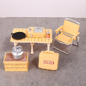 Petits jouets pour enfants, maison de jeu, chaise pliante miniature de simulation, table de pique-nique de camping, accessoires en plastique - Product Image 2