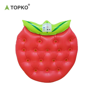 TOPKO Most Popular PVC Strawberry Shaped <strong>Inflatable</strong> Air Mattress Water Bed <strong>Lounge</strong> for Summer Beach &amp; Pool Entertainment - Product Image 1