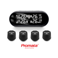 Système de surveillance de la pression des pneus sans fil solaire Type-C numérique 433,92 MHz 99 PSI 8 bars TPMS 4 capteurs pour caravane et remorque