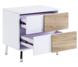 White High Gloss Finish Contemporary Wood Adjustable Bedroom End Table - Product Image 2