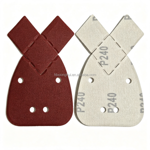 Feuilles de ponçage pour souris 170x140x95mm à 4 trous, détachables, en forme de queue de poisson, en oxyde d'aluminium rouge, pour ponçage de précision <span class=keywords><strong>multi</strong></span>-usage, grain 40-2000 - Product Image 1