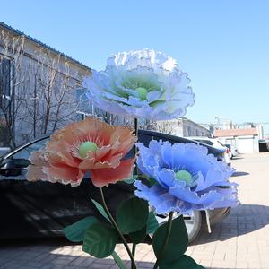 Grandes fleurs de pavot artificielles en tissu de soie, légères, imperméables, pour arrière-plan de mariage, accessoires photographiques, décoration intérieure pour Noël - Product Image 1