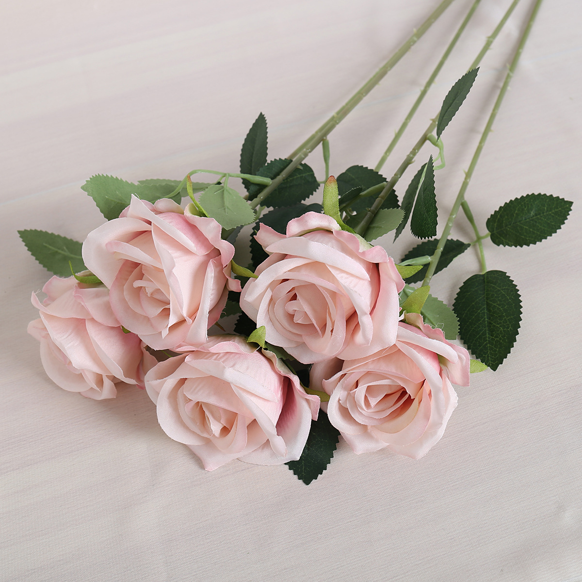 Leather powder single rose-silk cloth