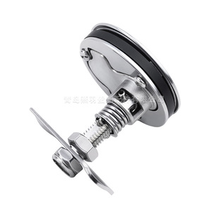 Cerradura de Piso con Manija de Acero Inoxidable 316 con Anillo de Tracción, Cerradura de Pestillo Redonda con Acabado Pulido para Yate Marino, Nueva Condición, para Techo Bimini - Product Image 5