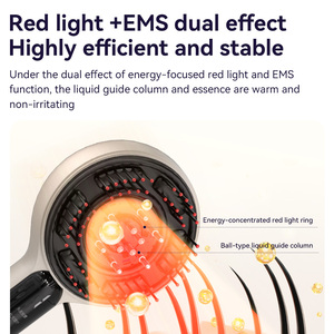 Oem Smart Mini elettrico Led luce rossa testa capelli infrarossi EMS massaggio del cuoio capelluto spazzola olio applicatore pettine con funzione vibrante - Product Image 2