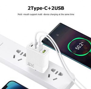 New 36W Fast-charging Phone Charger 5V 4A EU US UK Standard 2PD + 2USB Multi-port <b>Adapter</b> Charging Head - Product Image 4