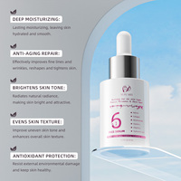 Sérum Visage Anti-âge Éclaircissant et Raffermissant Bio à la Vitamine C et E, Exfoliant Anti-taches Brunes, Marque Privée (6 en 1)