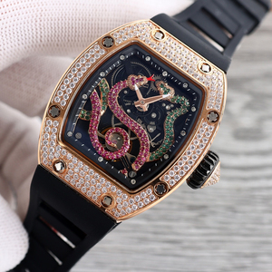 นาฬิกาข้อมืออัตโนมัติ ดีไซน์หรูหรา ประดับเพชร ตัวเรือนโลหะผสม สายแบบเซอร์เพนทีน ทูร์บิญอง สำหรับทุกเพศ ทุกวัย แฟชั่นสปอร์ต ทนทาน กันน้ำ 3 บาร์ - Product Image 3