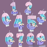 Bougies d'anniversaire en forme de licorne macaron sans fumée et écologiques pour la décoration de la table de dessert lors d'une fête d'anniversaire familiale