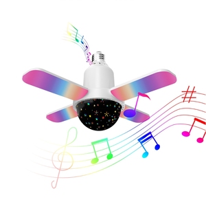Ứng Dụng Điều Khiển 27W Kích Thước Nhỏ Bốn Lá Fan RGB + Trắng LED Biến Dạng Âm Nhạc Bầu Trời Đầy Sao Đèn Ánh Sáng Với 24 Phím Điều Khiển Từ Xa - Product Image 1