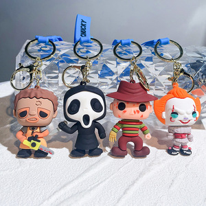 Porte-clés en caoutchouc 3D de la série Terror, modèle poupée fantôme tueuse, dessin animé, Halloween - Product Image 1