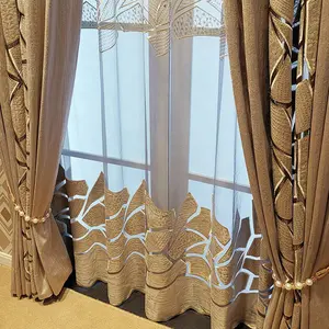 2023 Modern Hollow-out Laser Embroidery Living Room Curtains accept customization curtains