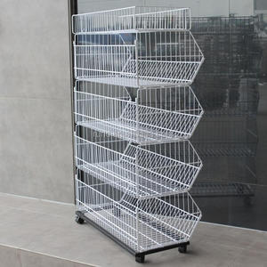 RD kim loại snack Rack hiển thị một mặt cửa hàng lưới kệ với Giỏ dây là viết tắt của siêu thị đồ ăn nhẹ lưu trữ - Product Image 4