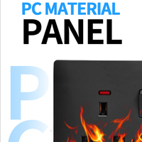 Interruptores de Pared con Botón de Luz Elegante, Universales para Reino Unido, 13/16A, Negro Mate de Alta Calidad, Fabricante de Tomas de Corriente Eléctricas
