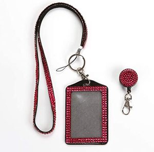 Lanière brillante de <span class=keywords><strong>strass</strong></span> de cadeaux de personnel de dame de beauté avec le <span class=keywords><strong>porte</strong></span>-carte de bobine d'insigne de collier en cristal de Bling - Product Image 3