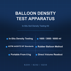 Appareil de mesure de la densité des sables par ballon, kit de test de densité des sols in situ ASTM D2167 AASHTO T205 NF P94-061-2 1600/3000/6000ml - Product Image 4