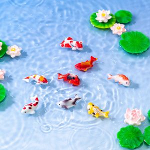 Miniatures de poissons en résine, figurines de poissons Koi miniatures pour paysage de mousse, terrarium, jardin féerique, décoration, accessoires - Product Image 1