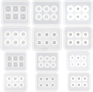 Molde de Silicona para Cuentas con Forma de Diamante Redondo, Cuadrado y Ovalado, con Orificio, para Pulseras, Pendientes, Molde de Resina para Joyería de Piedras Preciosas - Product Image 2