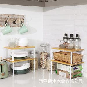 Étagère de rangement de cuisine empilable, lot de 2, pour l'organisation du comptoir - Product Image 1
