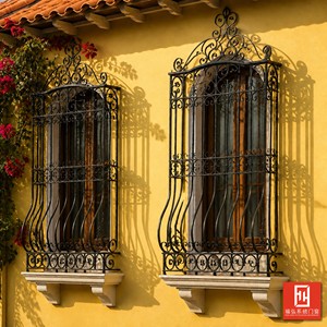 Grilles <span class=keywords><strong>de</strong></span> sécurité décoratives modernes en fer forgé pour appartements avec fonction antivol et design en fer forgé sculpté - Product Image 2