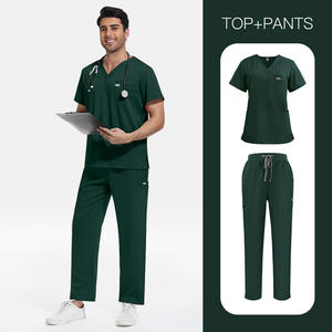 ชุดยูนิฟอร์มแพทย์ผ่าตัดแบบสั้นแขนสั้น ผ้าสแปนเด็กซ์ เรยอน โพลีเอสเตอร์ ยืดหยุ่นได้ดีขึ้น พร้อมโลโก้แบบกำหนดเอง - Product Image 3