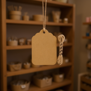 Etichetta Pendente Ilan 6x8,5 Cm in Carta Kraft per Abbigliamento, Confezione da 12 Pezzi - Product Image 2