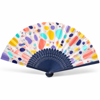 Éventail en papier coloré avec motif à carreaux, idéal pour les événements modernes, les concerts, les fêtes de villégiature et la vente au détail saisonnière