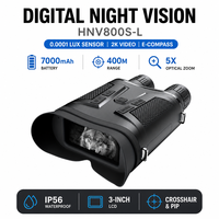 Jumelles de vision nocturne infrarouge longue portée 400 m HNV800S-L, appareil de vision nocturne numérique 7000 mAh pour l'observation des animaux en extérieur