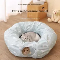 Lit pliable en polyester modèle XY245 pour chats, chiens, lapins – Conception simple, tunnel de grimpement