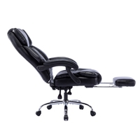 Fauteuil de direction de luxe moderne, ergonomique et confortable, en cuir PU noir, avec repose-pieds imperméable