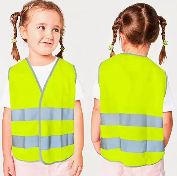 Custom mesh child reflective security running vest, high visibility reflective safety vest clothing for kids