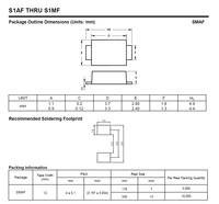 Diode redresseuse S1MF 1000V 1A 1.1V SMAF, composant SMD à montage en surface, 100% original et traçable, code de lot