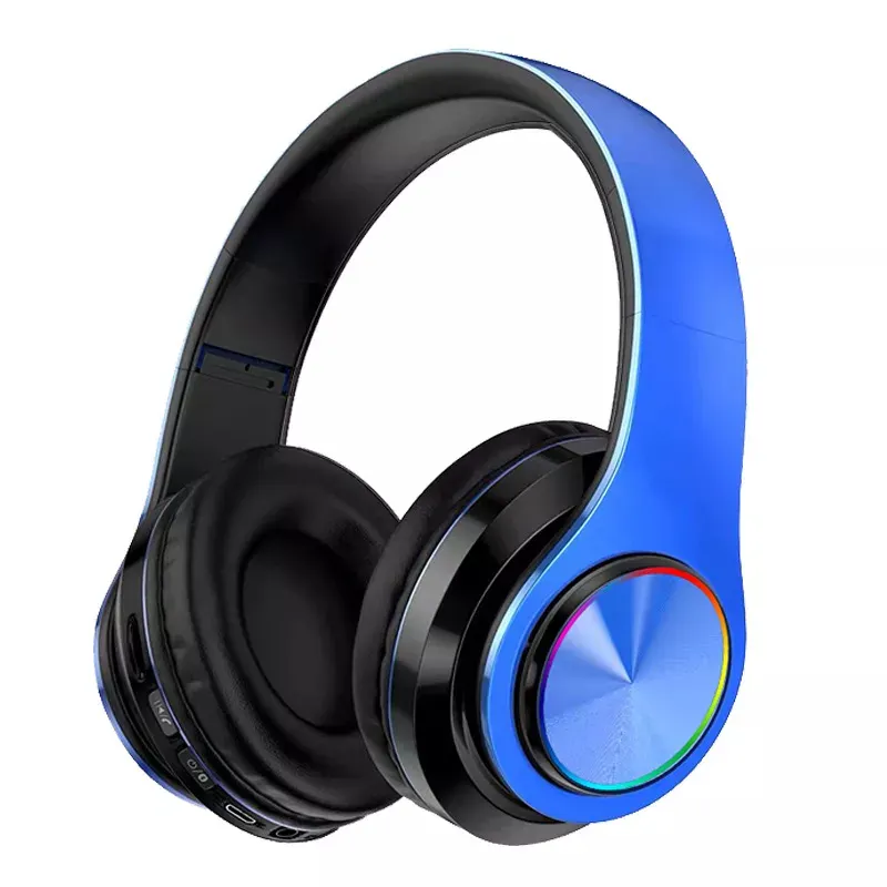 Colorful Stereo Wireless Headphones Handsfree Calls And Music Earphones Led Foldable Headsets