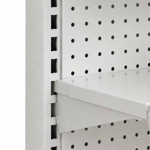 Estantería Modular Blanca <span class=keywords><strong>de</strong></span> Doble Cara Tipo Góndola con Panel Trasero Perforado <span class=keywords><strong>y</strong></span> Tablero <span class=keywords><strong>de</strong></span> Clavijas para Exhibición en Tiendas <span class=keywords><strong>y</strong></span> Supermercados - Product Image 5