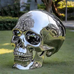 Hiện đại ngoài trời trừu tượng thép không gỉ Skeleton tượng tùy chỉnh nhà máy kim loại nghệ thuật điêu khắc SỌ thiết kế - Product Image 2