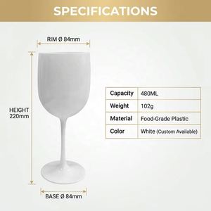 Reusable 450ml <b>Plastic</b> Wine <b>Glasses</b> Wholesale Unbreakable Shatterproof Tritan Stemmed Custom Logo OEM for Party Wedding - Product Image 2