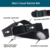 Ceinture à cliquet réglable résistante à l'usure pour homme, en nylon, décontractée, pour jean, ceinture tactique ajustable