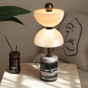 Marble Table <b>Lamp</b> <b>Led</b> Desk <b>Lamp</b> Warm <b>Light</b> Bedroom Bedside <b>Lamp</b> Creative Designer Style - Product Image 2