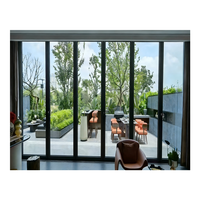 Puerta Plegable de Aluminio de Alta Eficiencia Energética, Doble Acristalamiento, Aislamiento Térmico, Diseño Tropical, 5 Años de Garantía, para Patio Exterior, Villa