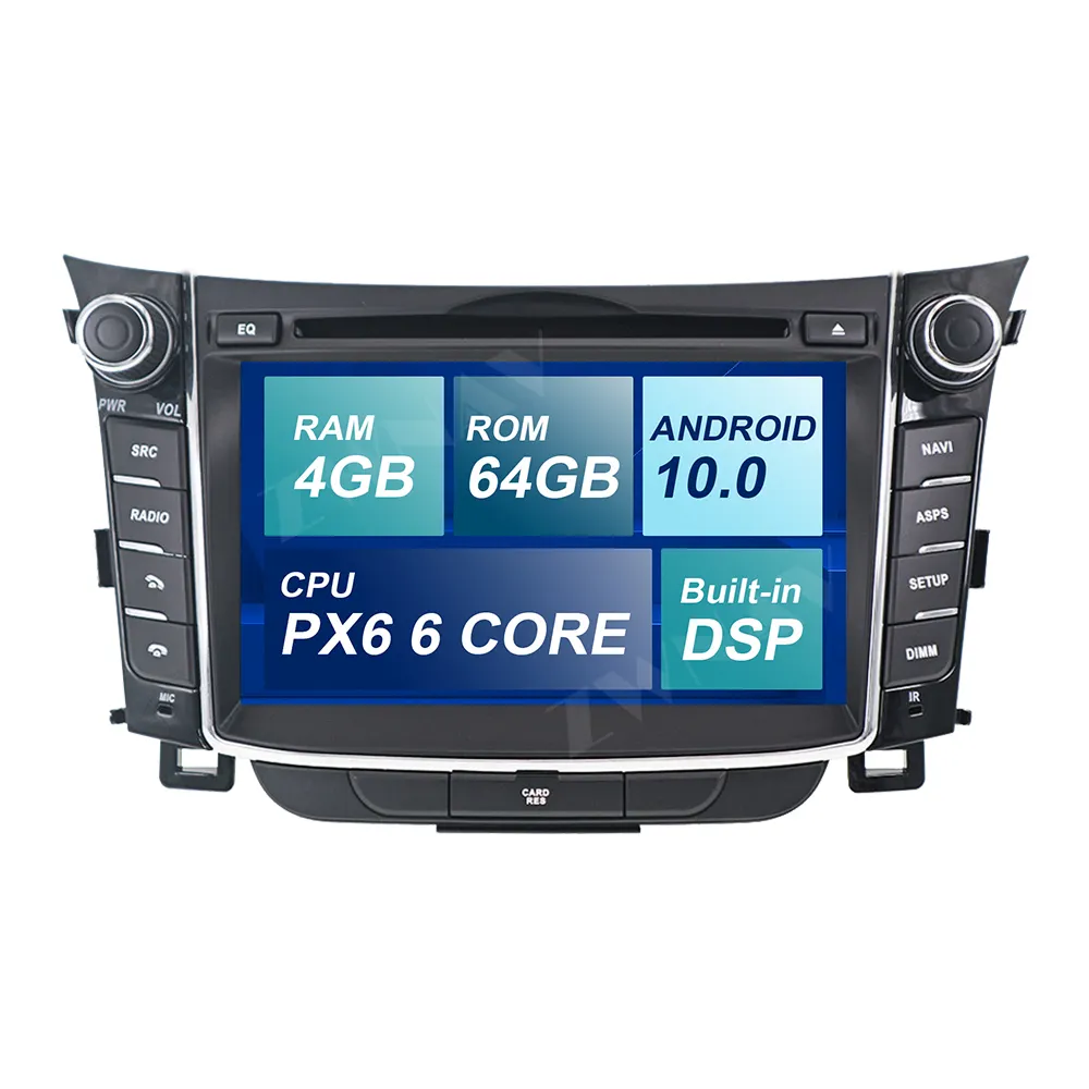 DSP Android 10 reproductor de pantalla para I30 Hyundai Elantra GT 2012, 2013, 2014, 2015, 2016 GPS unidad Auto Audio estéreo Radio Recorder