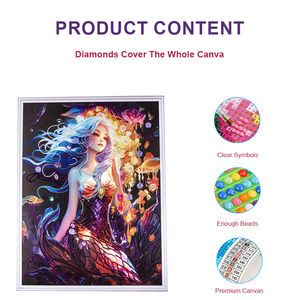 Oem Hoge Kwaliteit Briljante 5d Zeemeermin Diamond Painting Diy Home Hotel Eetzaal Decor Bedrukt Zeemeermin Muur Diamond <span class=keywords><strong>Art</strong></span> - Product Image 2