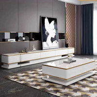 Table basse moderne et meuble TV en bois, console multimédia de luxe, ensemble de meubles de salon