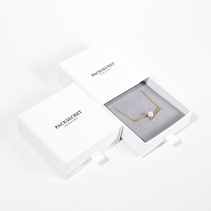 Custom Logo Sliding Drawer Jewelry Packaging Box Cardboard <b>Paper</b> Necklace Storage Gift Box with Foam Insert - Product Image 1