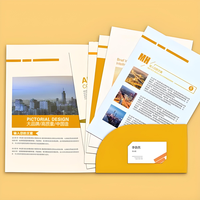 Carpeta de Presentación A4 con Logotipo Personalizado, Carpeta de Documentos Comerciales de Papel con Bolsillo para Tarjetas de Visita para Oficina y Marketing
