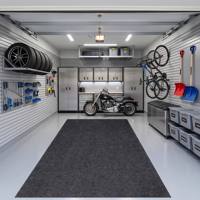 Tapis de sol de garage en feutre durable de 2 à 6 mm - Protection de sol lavable avec dos antidérapant pour atelier et garage