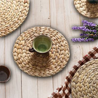 Napperons ronds tressés en bois écologiques style Zen Asiatique, 40 cm de diamètre, 1 cm d'épaisseur – Tapis et sous-plats élégants et écoresponsables