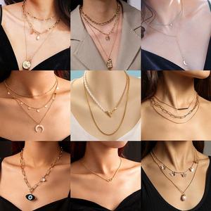 Conjunto de Collar de Moda en Aleación con Baño de Oro de 18K, Colgante de Perla con Gargantilla de Mariposa y Cadena Dorada, Joyería para Mujer - Product Image 3
