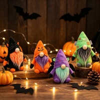 Großhandel Halloween-Gnom-Deko-Set: Katze, Fledermaus, Kürbis, gesichtslose Puppe für festliche Tischdekoration